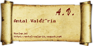 Antal Valéria névjegykártya