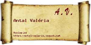 Antal Valéria névjegykártya